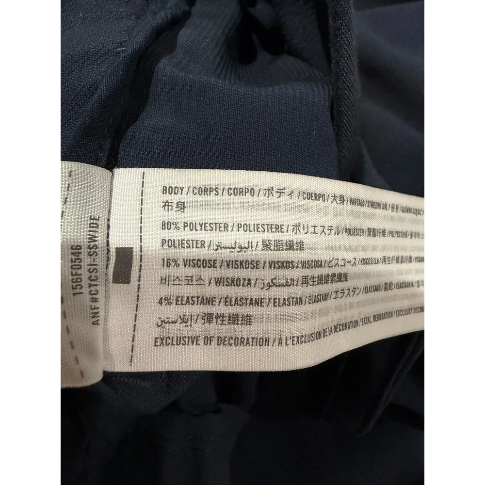 Abercrombie & Fitch Navy Blue High Rise Pleated Wide Leg Trousers Size 4 27